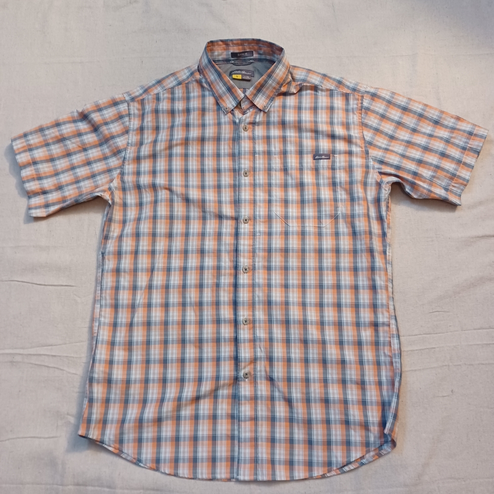 Eddie Bauer Short-Sleeve Plaid Button-Up Shirt Men's Size Medium